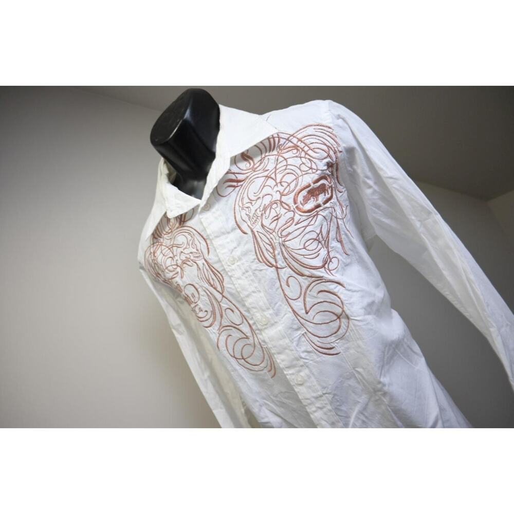Ecko Unltd. MMA Fight Shirt Long Sleeve White Graphic Long Sleeve Mens Medium